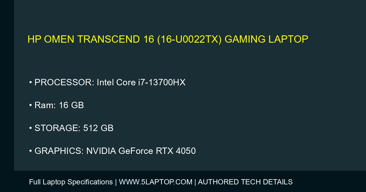HP Omen Transcend 16 (16-u0022tx) Gaming Laptop