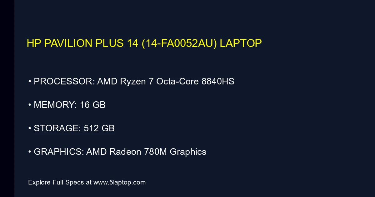 HP Pavilion Plus 14 (14-fa0052au) Laptop