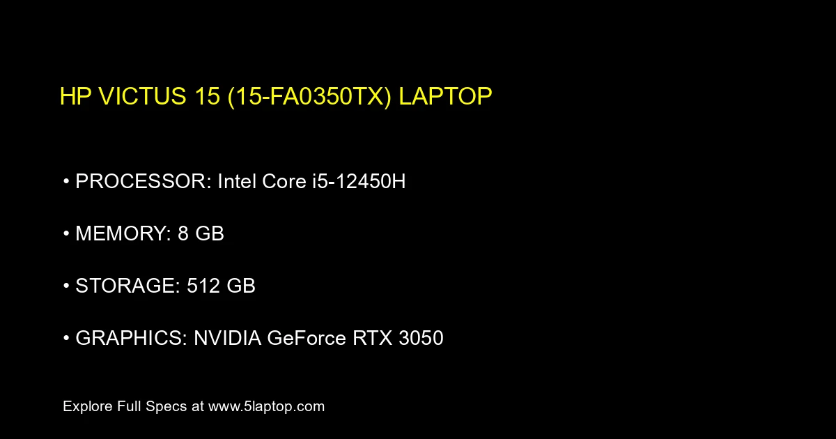 HP Victus 15 (15-fa0350tx) Laptop