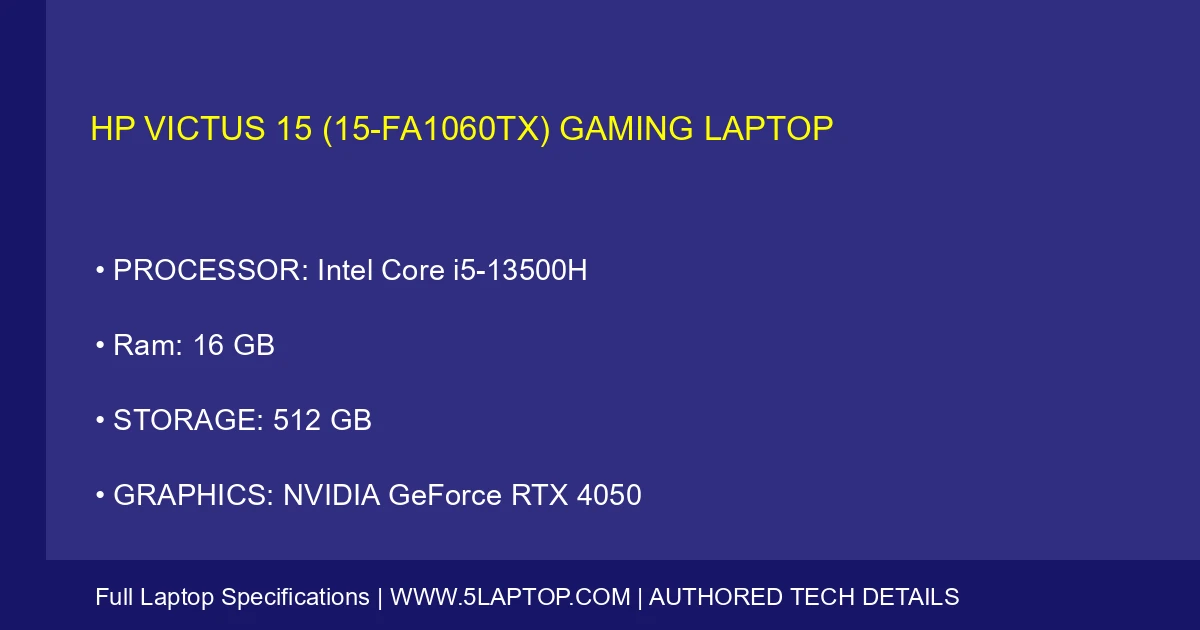 HP Victus 15 (15-fa1060tx) Gaming Laptop