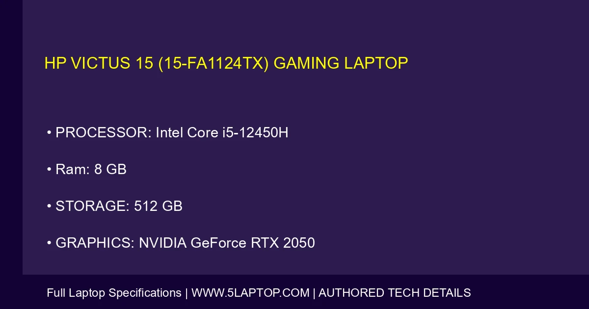 HP Victus 15 (15-fa1124tx) Gaming Laptop