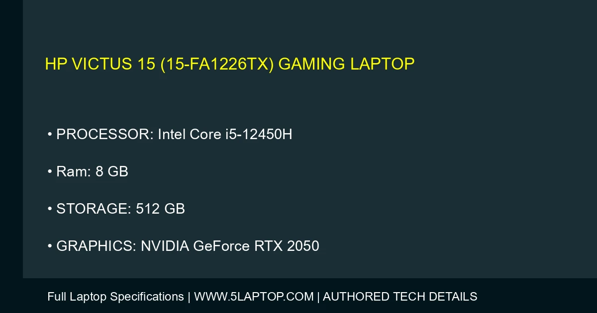 HP Victus 15 (15-fa1226tx) Gaming Laptop