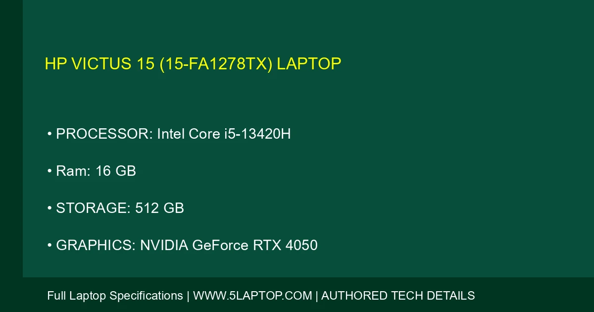 HP Victus 15 (15-fa1278tx) Laptop