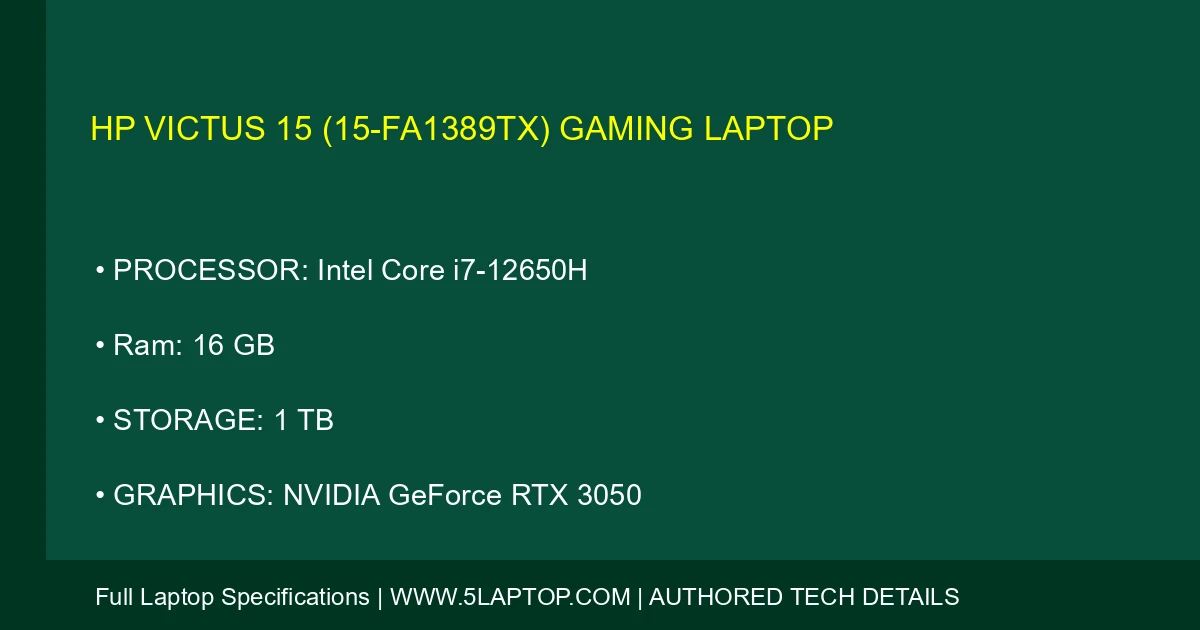 HP Victus 15 (15-fa1389tx) Gaming Laptop