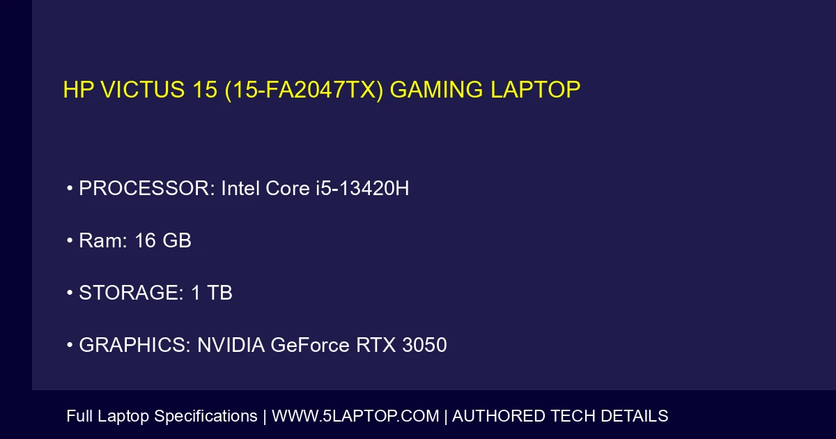 HP Victus 15 (15-fa2047tx) Gaming Laptop