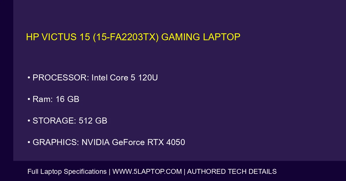 HP Victus 15 (15-fa2203tx) Gaming Laptop
