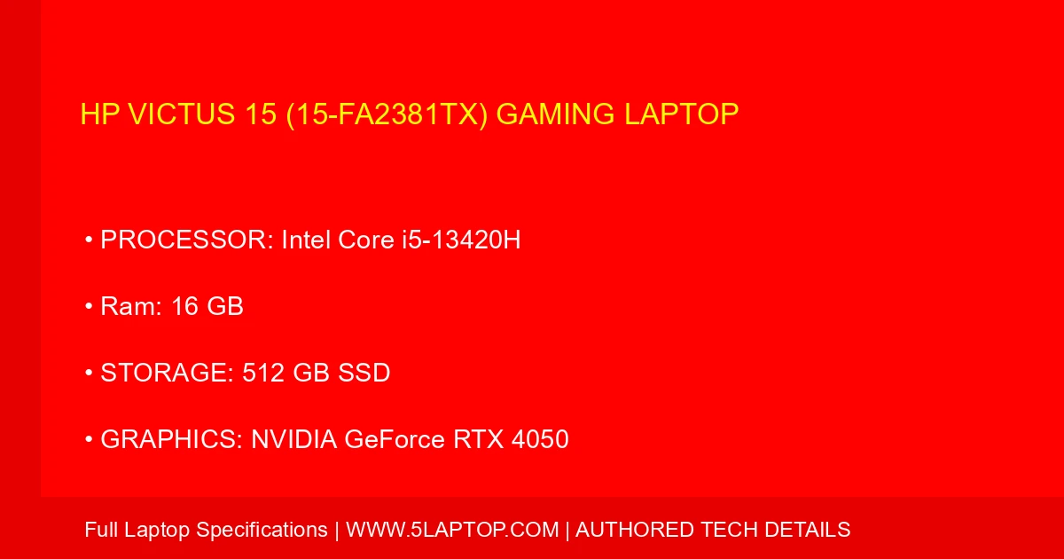 HP Victus 15 (15-fa2381tx) Gaming Laptop