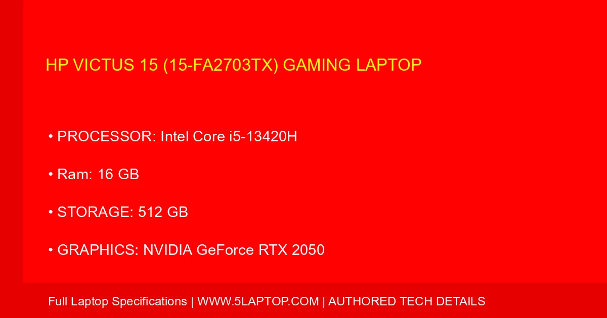 HP Victus 15 (15-fa2703tx) Gaming Laptop