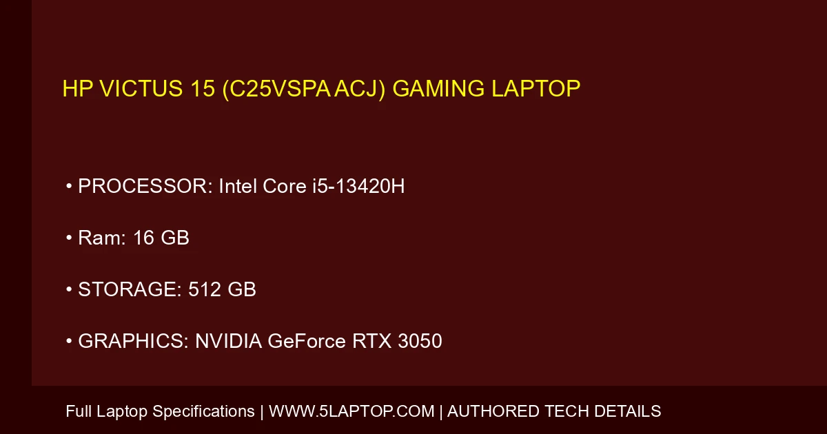 HP Victus 15 (C25VSPA ACJ) Gaming Laptop