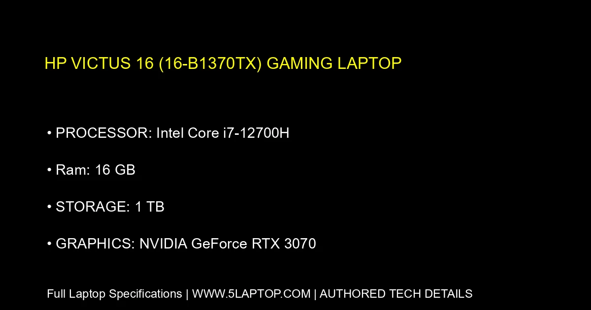 HP Victus 16 (16-b1370tx) Gaming Laptop