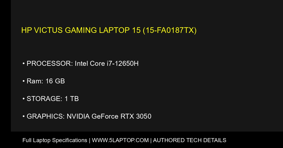 HP Victus Gaming Laptop 15 (15-fa0187tx)
