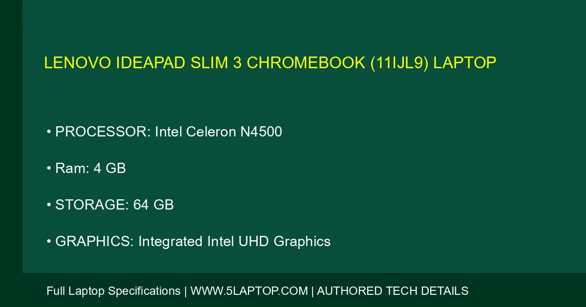 Lenovo IdeaPad Slim 3 Chromebook (11IJL9) Laptop