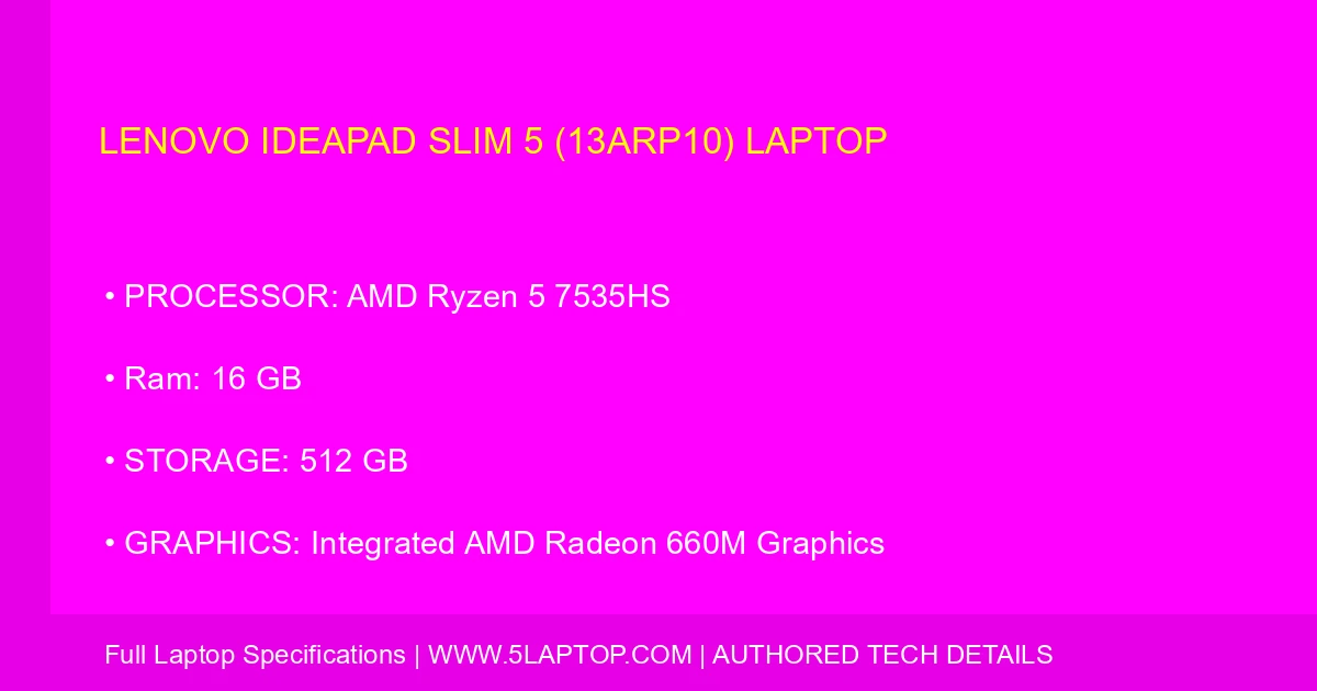 Lenovo IdeaPad Slim 5 (13ARP10) Laptop