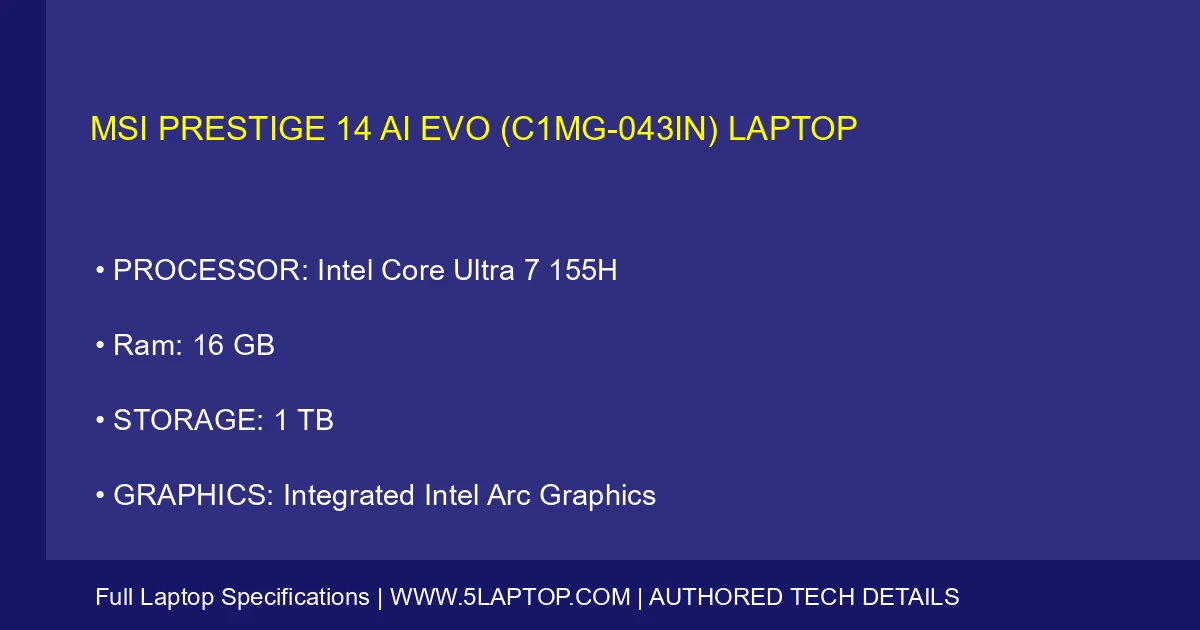 MSI Prestige 14 AI Evo (C1MG-043IN) laptop
