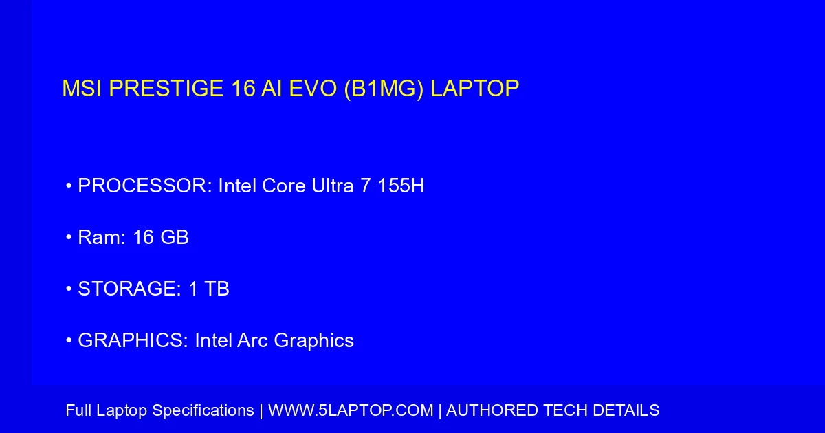 MSI Prestige 16 AI Evo (B1MG) laptop