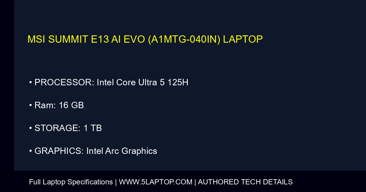MSI Summit E13 AI Evo (A1MTG-040IN) laptop