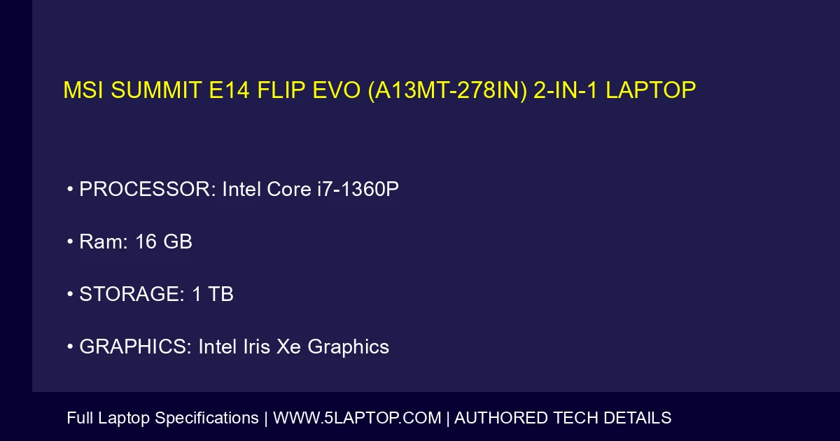 MSI Summit E14 Flip Evo (A13MT-278IN) 2-in-1 Laptop