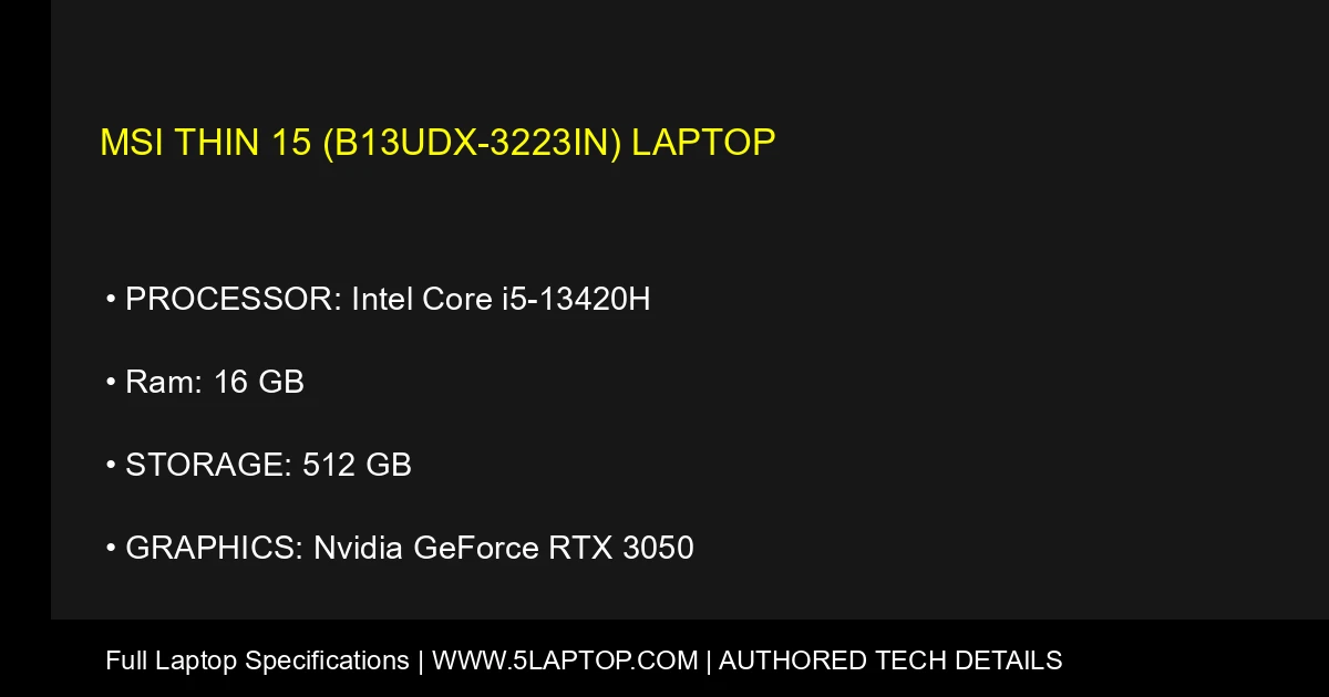 MSI Thin 15 (B13UDX-3223IN) laptop